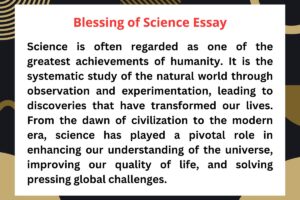 Blessing of science essay