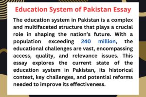 Education System in Pakistan Essay