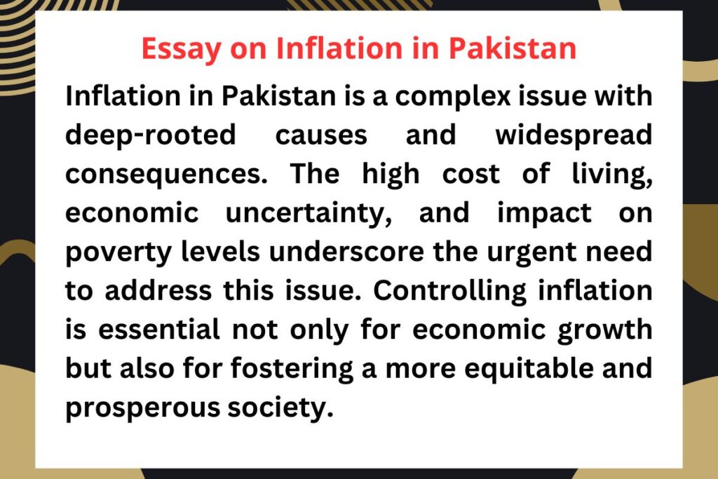 Essay on Inflation in Pakistan