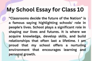 My School essay for class 10