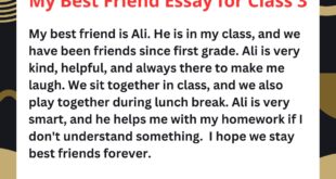 My best friend essay for class 3