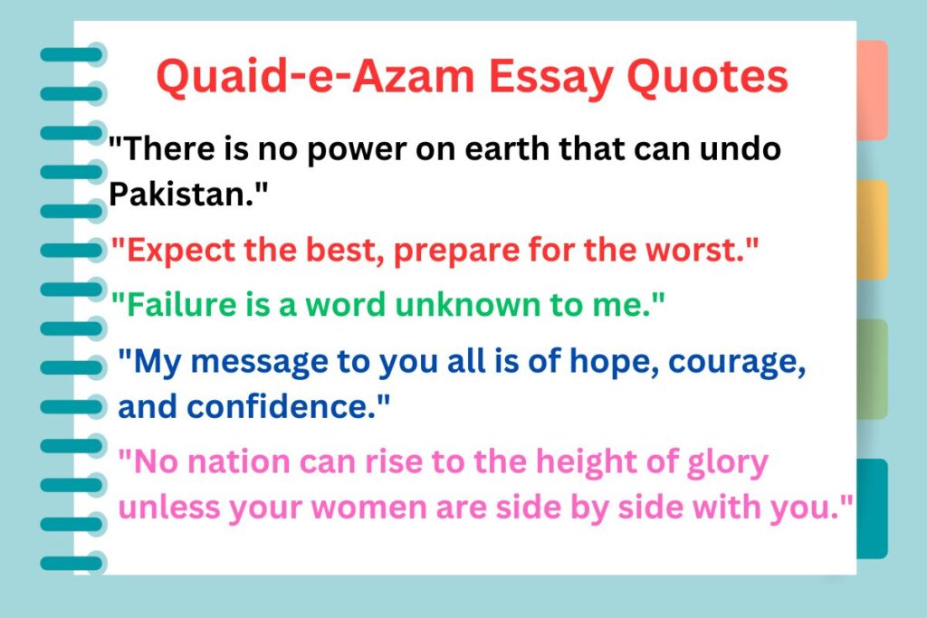 Quaid-e-Azam Essay Quotes