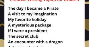 creative writing topics for grade 3