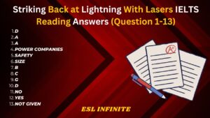 Striking Back at Lightning With Lasers IELTS Reading Answers